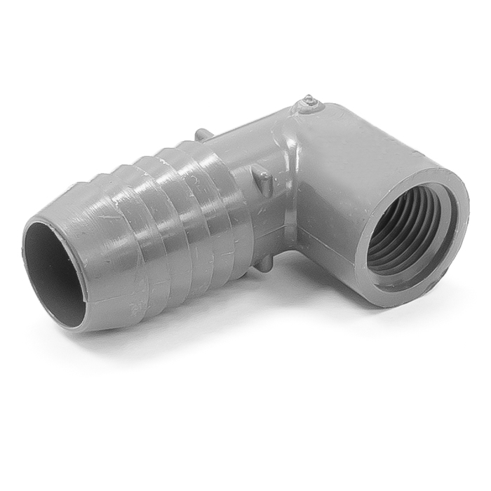 Adapter Plastic Elbow 90 Degree, 1 In. Id Hose Barb To 1 2 In. Fnpt 