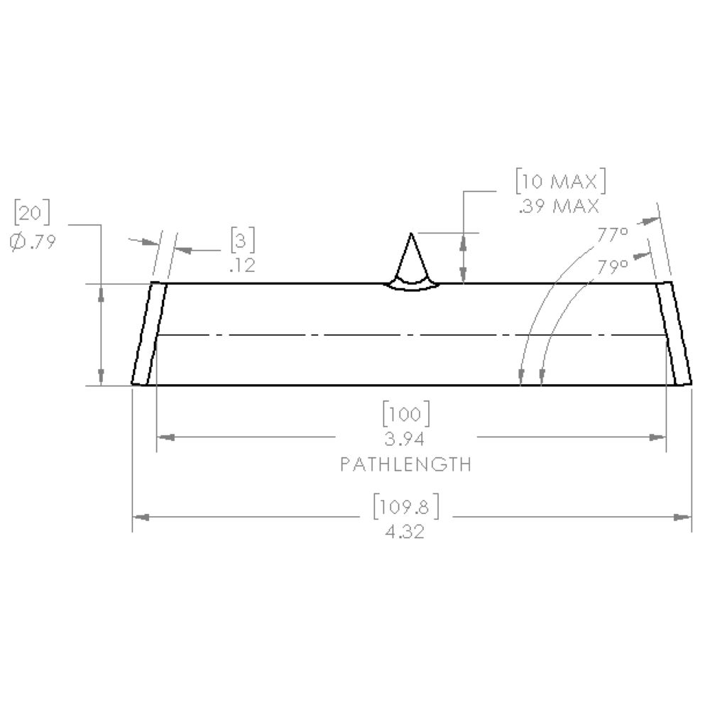 Ideal Vacuum Iodine Quartz Wavelength Reference Cell 11 Window Angle 20 X 100mm