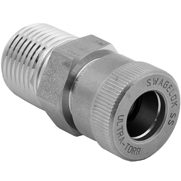 Swagelok Tube Fitting, 3/8 TO 1/4 in Reducing Union, Stainless Steel,  Gaugeable, 1 ea., PN: SS-600-6-4