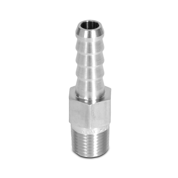 Ideal Vacuum  Adapter 1/4 inch hose barb to 1/4 inch ID Male NPT,  Stainless Steel, Vacuum Fittings, Swagelok, SS-4-HC-1-6
