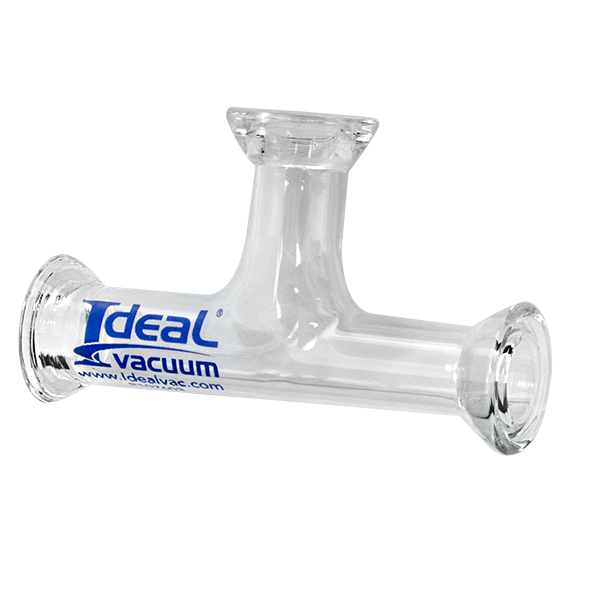 Ideal Vacuum  NVacuo Glass T adapter with 3 #15 15 mm ID O-ring Joints PN:  QA-1500-90T