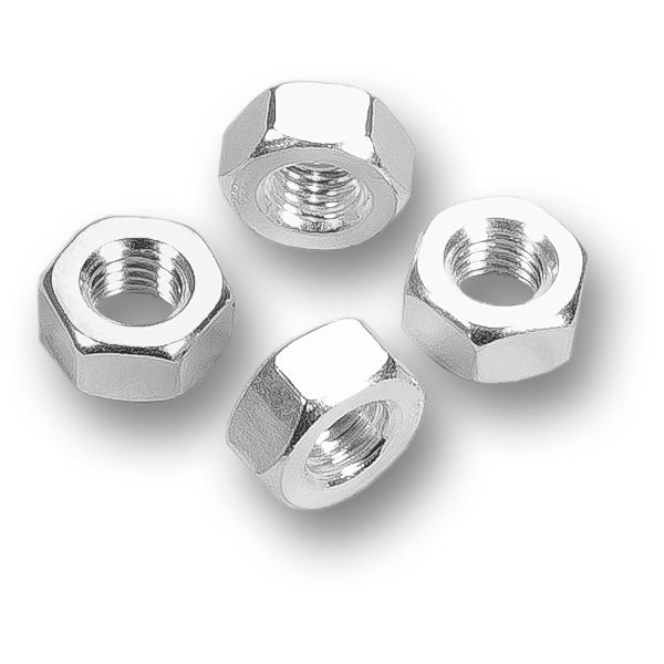 Ideal Vacuum Hex Nuts, 1/4-28, Silver Plated for Non-Plated Bolts, 25 Pack
