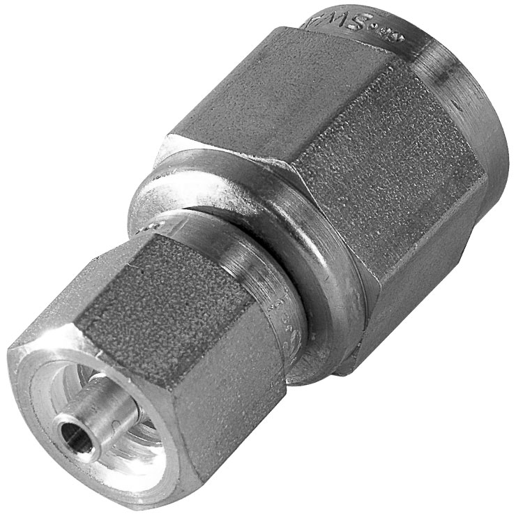 Ideal Vacuum  Swagelok Bulkhead Reducing Union, 1/2 in. x 1/4 in. Tube OD,  316 SS. PN: SS-600-61-4
