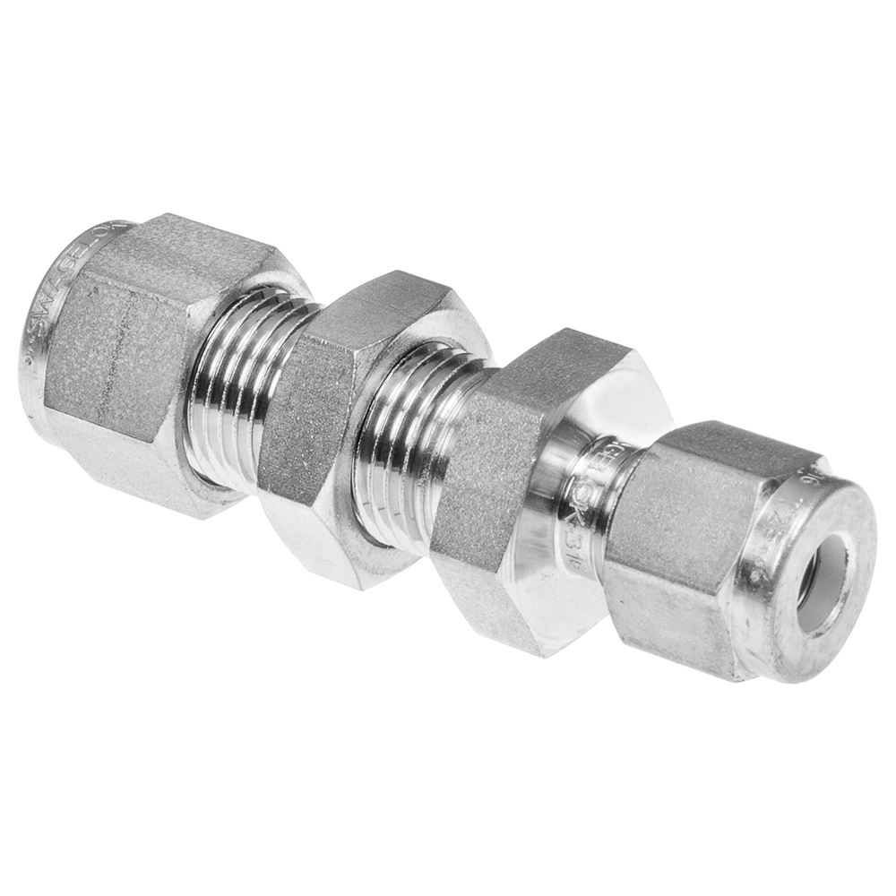 Swagelok Tube Fitting, 3/8 TO 1/4 in Reducing Union, Stainless Steel,  Gaugeable, 1 ea., PN: SS-600-6-4