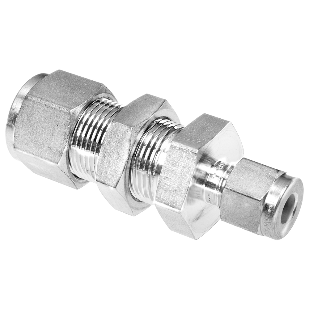 Ideal Vacuum  Swagelok Bulkhead Reducing Union, 1/2 in. x 1/4 in. Tube OD,  316 SS. PN: SS-600-61-4