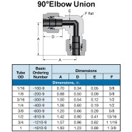 Swagelok SS-600-9 Stainless Union Elbow 3/8 in. Tube OD x 3/8 in. Tube OD