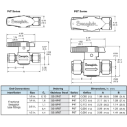 Stainless Steel Quarter Turn Instrument Plug Valve, 3/8 in